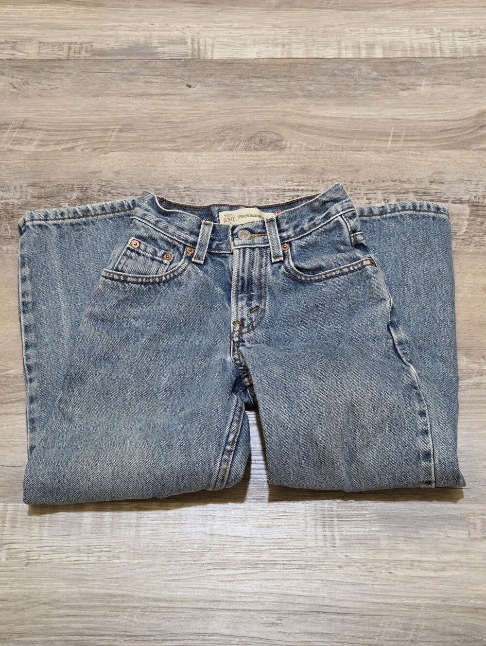 VTG Levis 550 Straight-Leg Med/Light Wash Jeans Boys 9 Slim - Picture 12 of 12